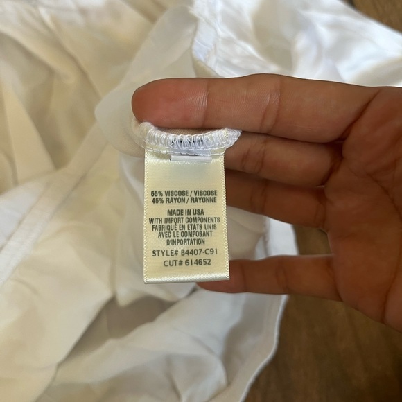 Bella Dahl elastic shirred white shine top medium - Picture 2 of 4